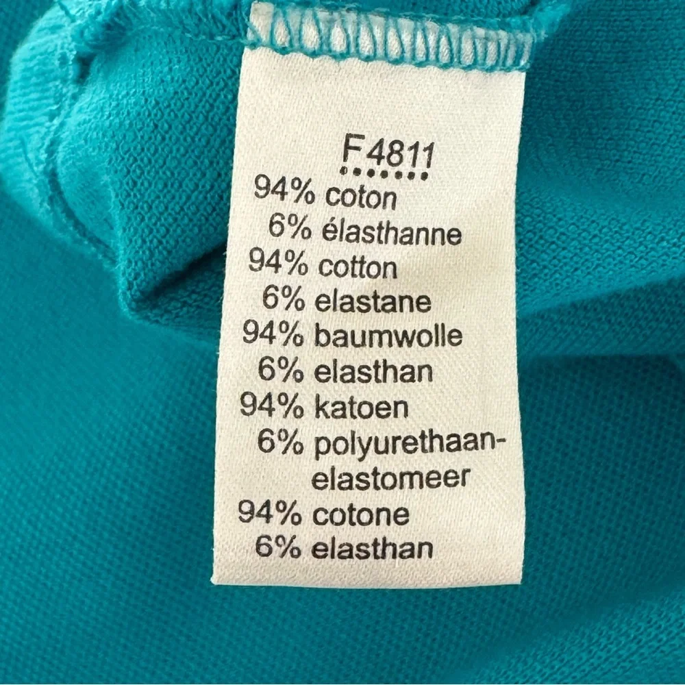 LACOSTE Pique Polo Shirt Stretch Cotton Turquoise Teal Blue Style# F811 Size 36 - Picture 14 of 16